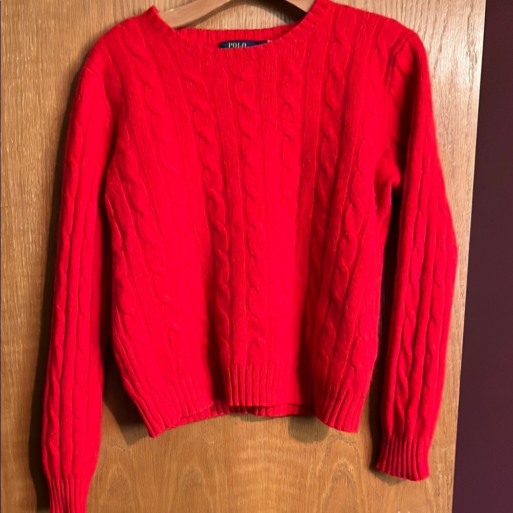 Polo by Ralph Lauren Red Crew Neck Cashmere Sweater